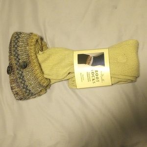 Boot socks, tall length with buttons os